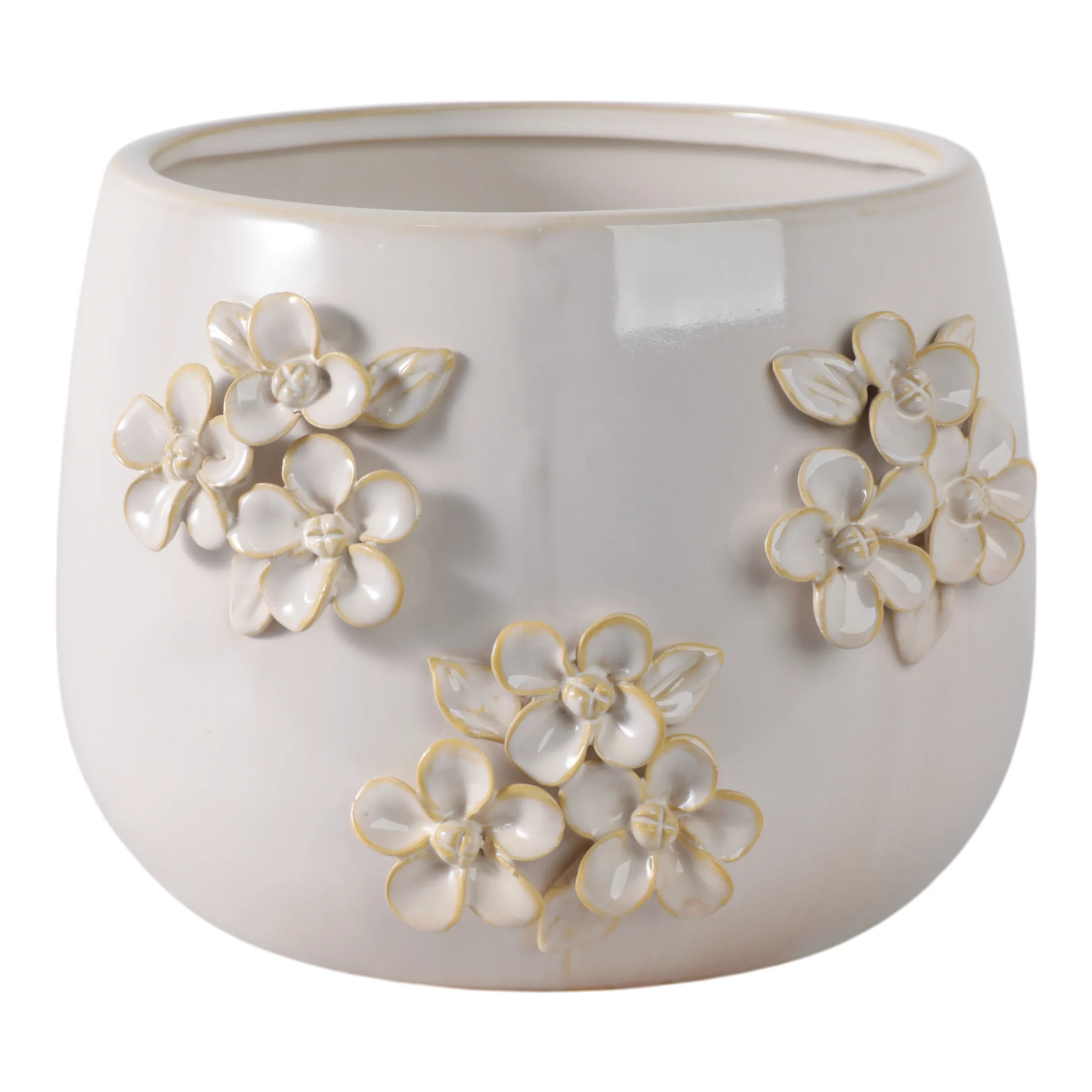 Vase Yvory Redonda Apliques Bonche De Flores De 9